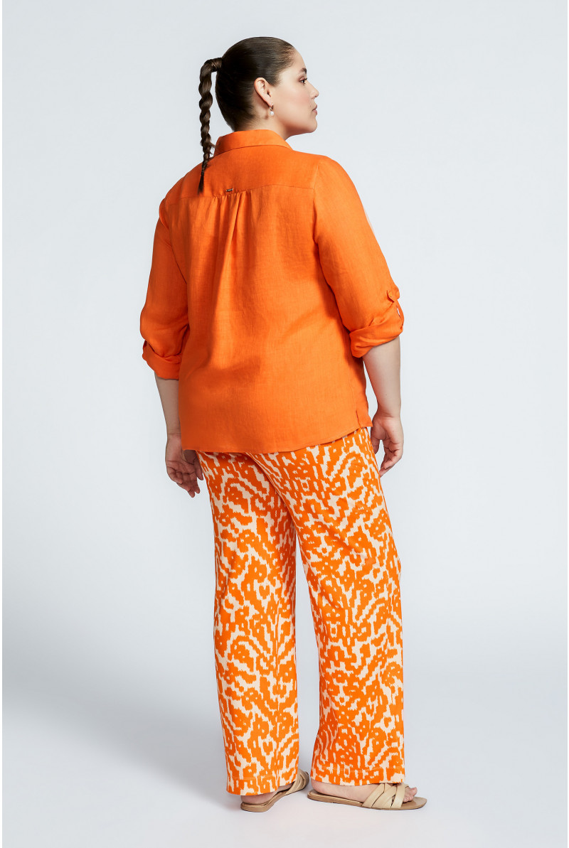 Broek in stretchstof met print