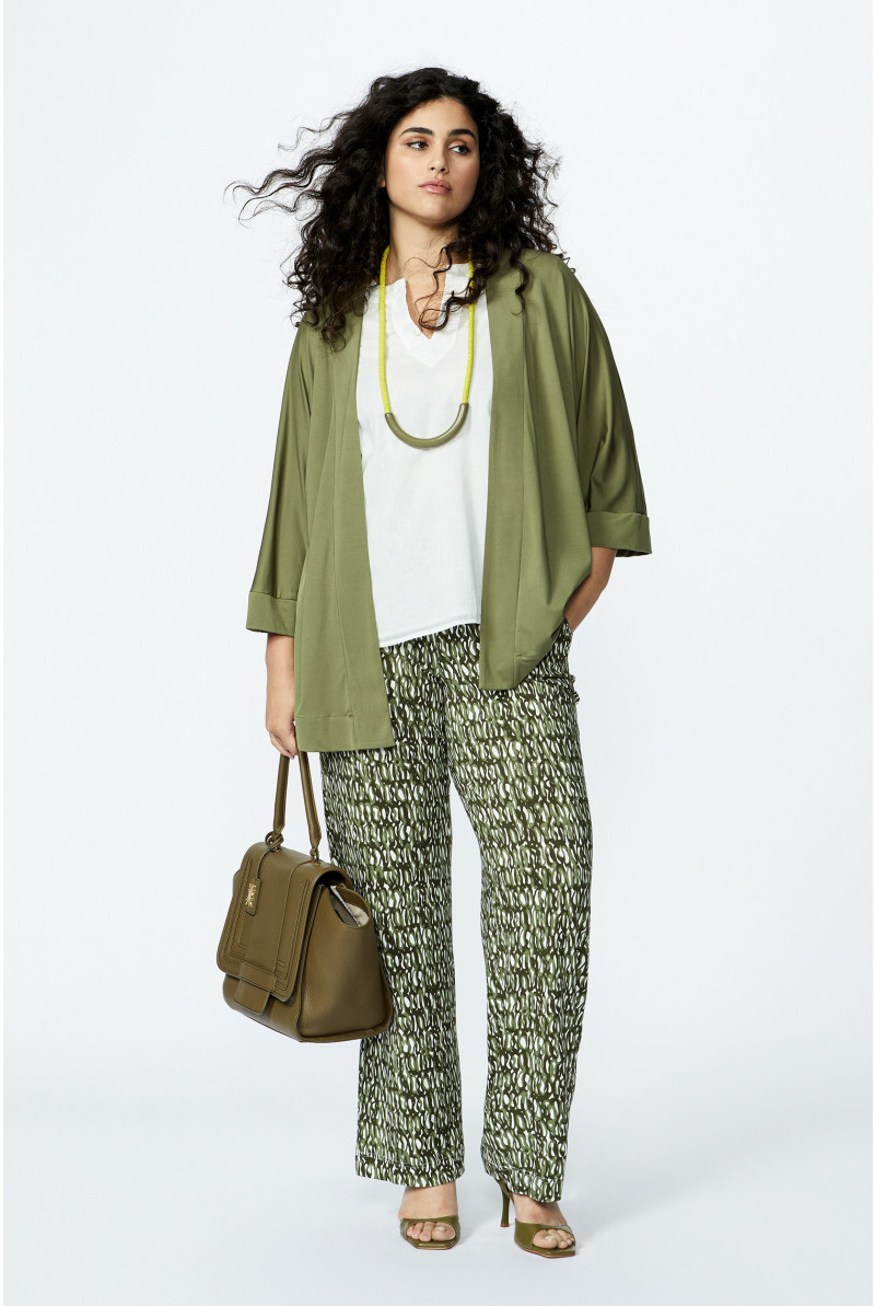 Jersey trousers with circle print