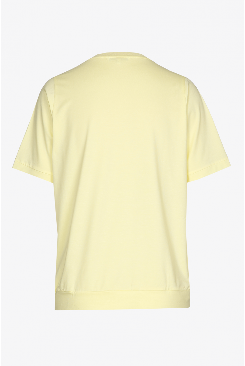 T-shirt jaune pastel à col en V