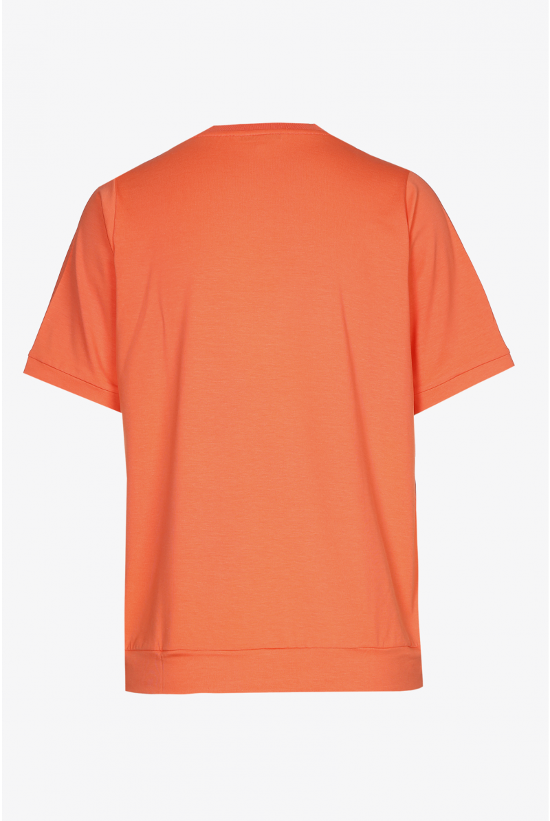 T-shirt orange à col en V