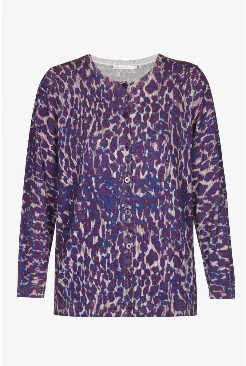 Cardigan with leopard print