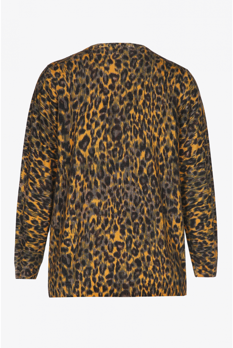 Cardigan with leopard print