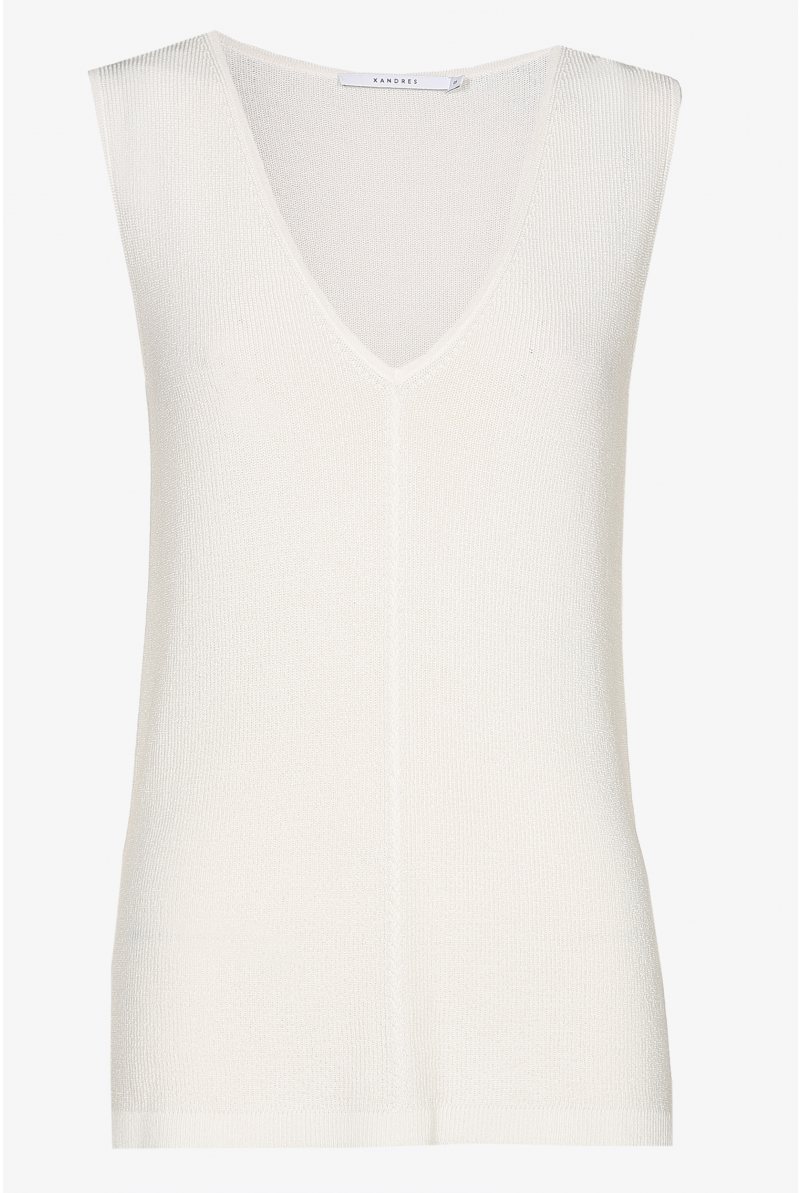 Mouwloze pull met parelsteek