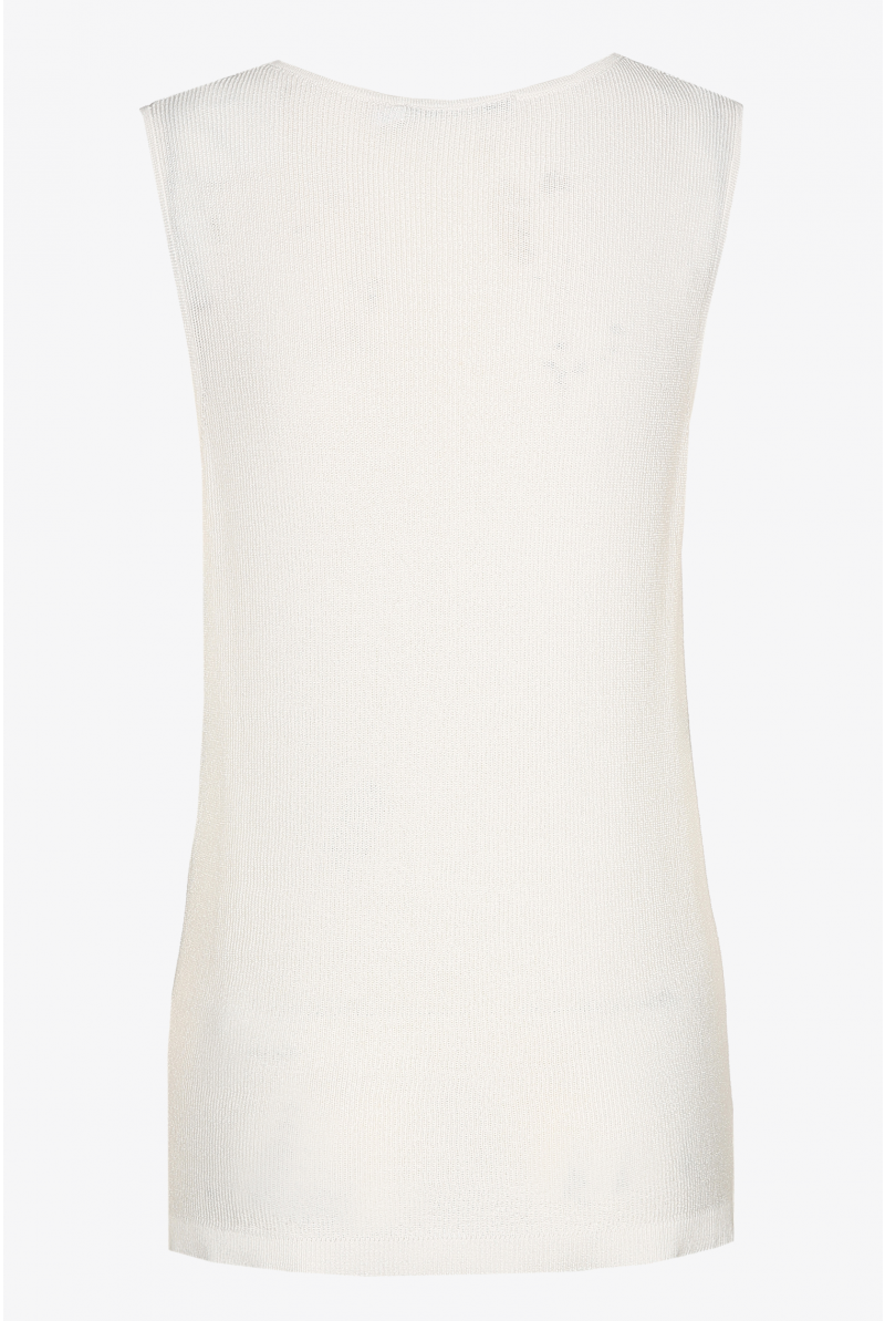 Mouwloze pull met parelsteek