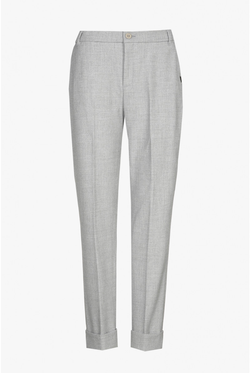 Pantalon chino gris avec bord retourné