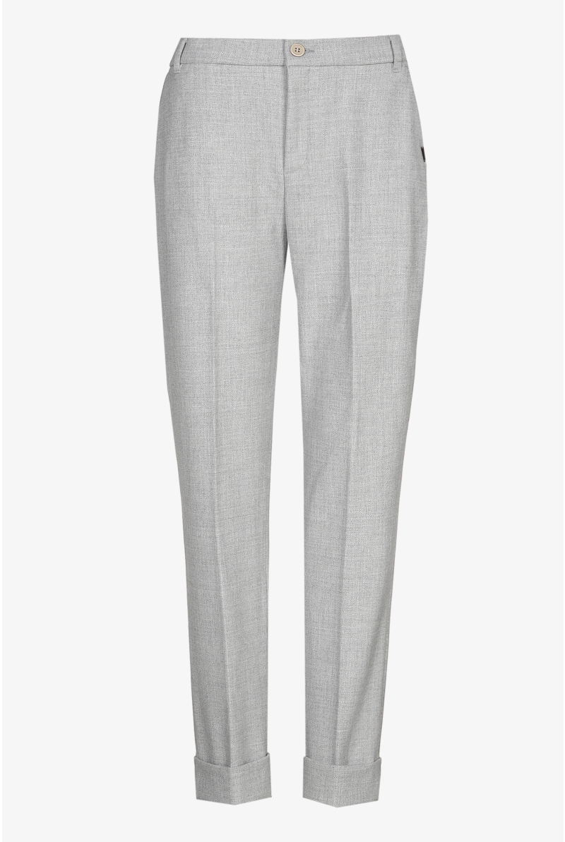 Grijze chino broek met omslag