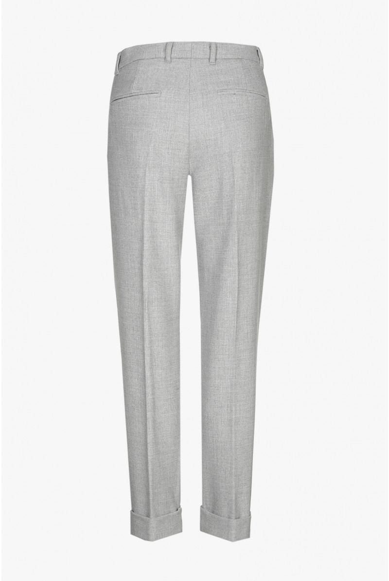 Pantalon chino gris avec bord retourné