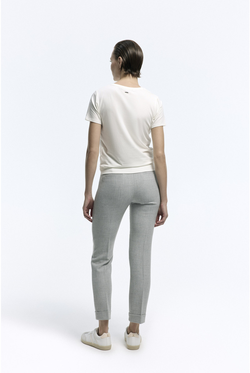 Grijze chino broek met omslag