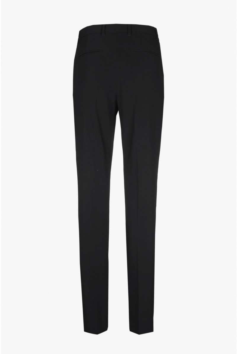 Schwarze, knitterfreie Chino Hose