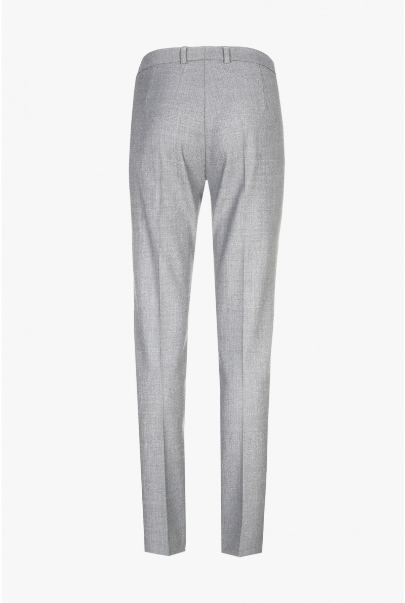 Smart light-grey woollen trousers with a slim fit