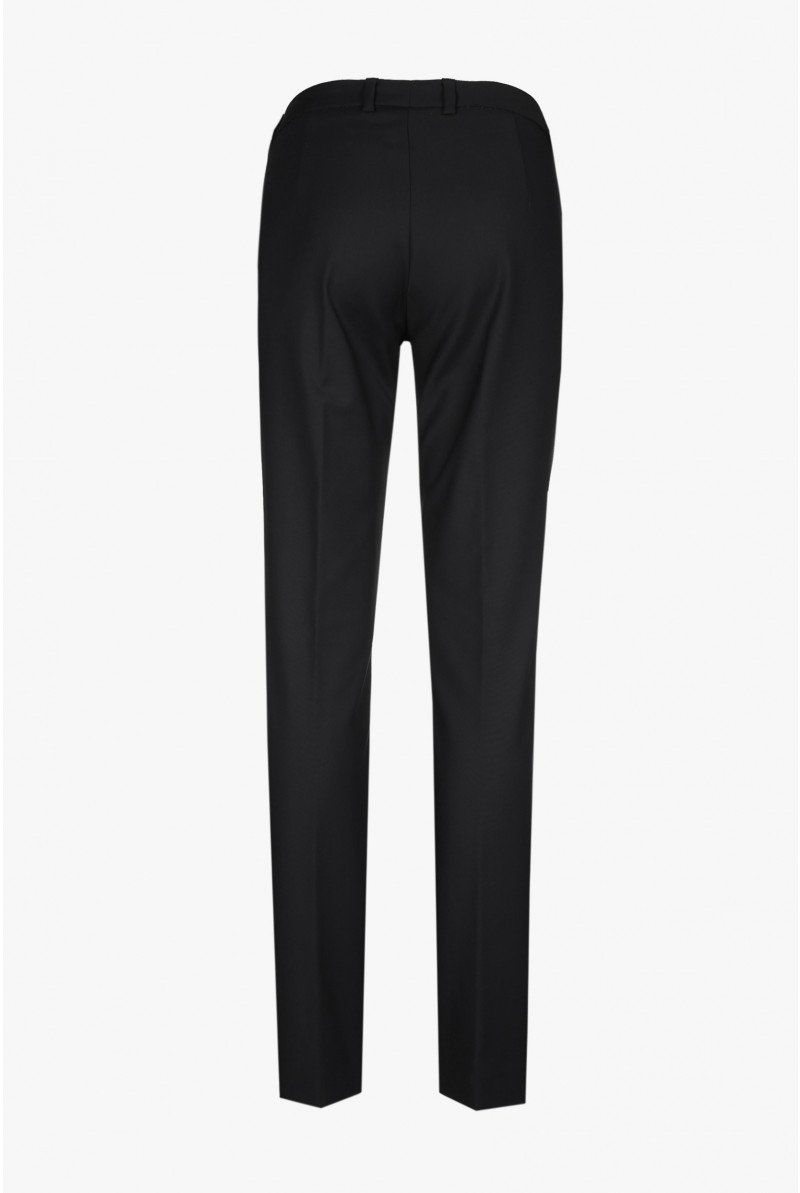 Black cotton trousers with a slim fit