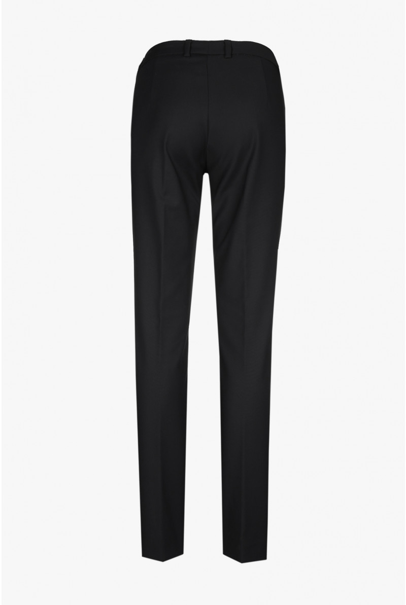 Pantalon en coton noir à coupe ajustée