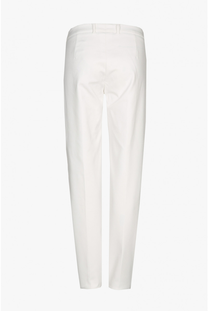 Pantalon en coton blanc à coupe ajustée