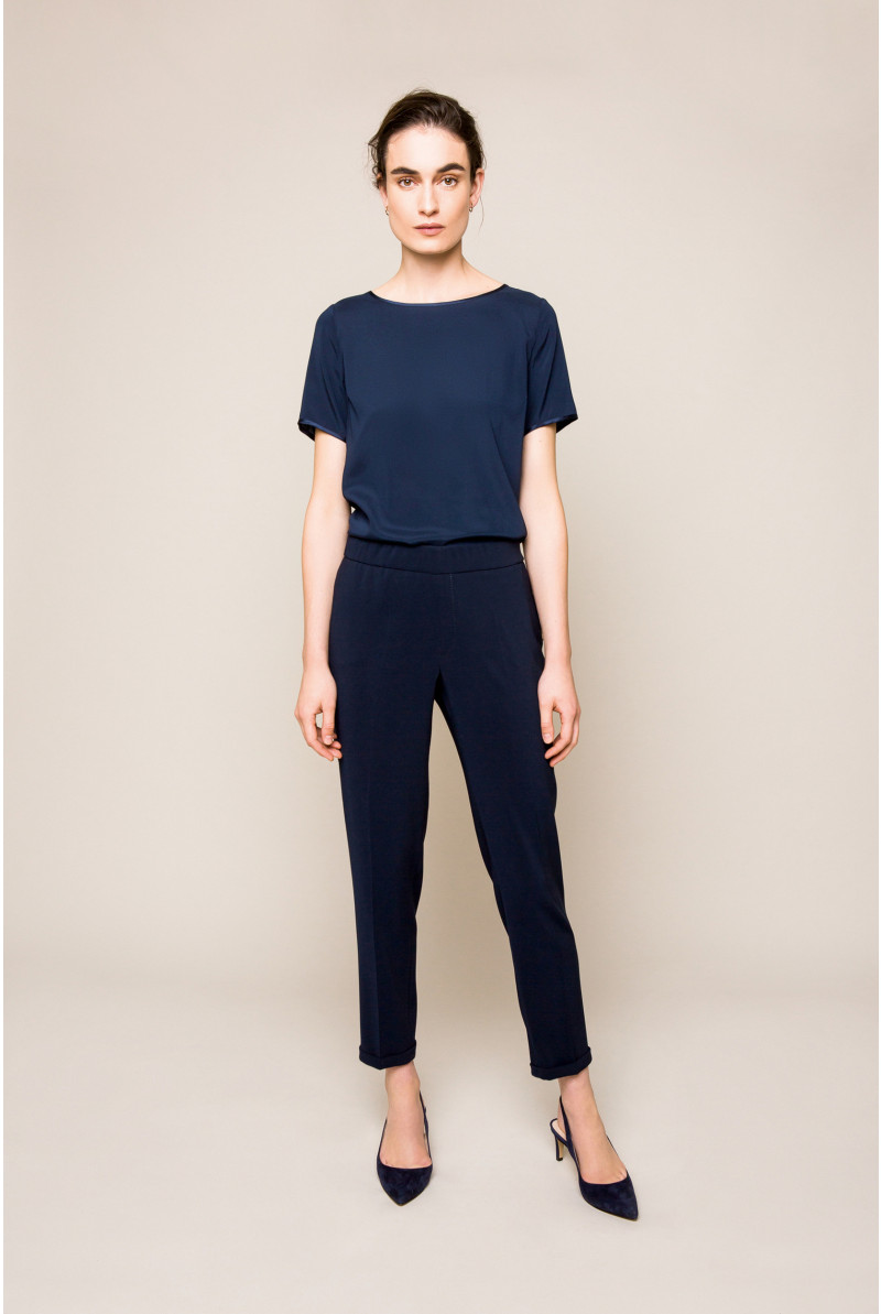 Smart navy-blue trousers