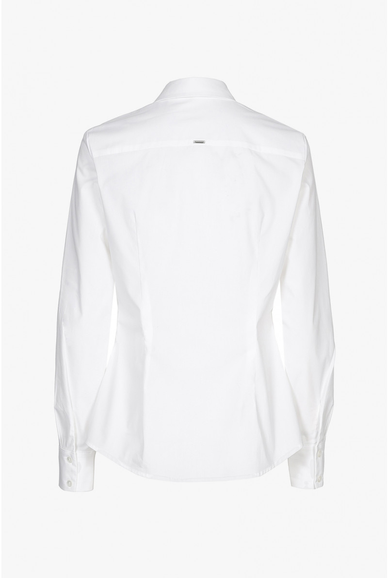 Chemise en coton blanc à manches longues