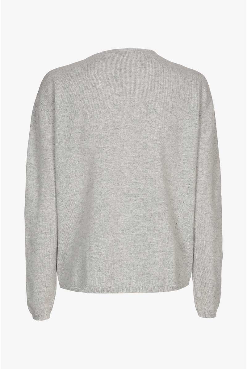 Grauer Cashmere Pullover mit Rundhalsausschnitt