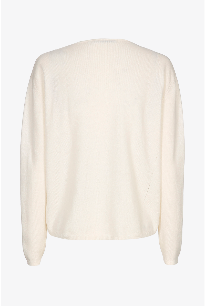 Witte cashmere pull met ronde hals