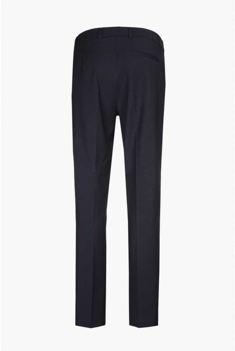 Navy-blue woollen chinos