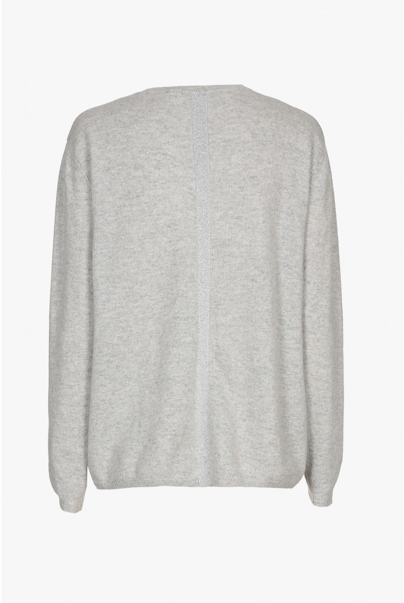 Grijze cashmere trui met V-hals