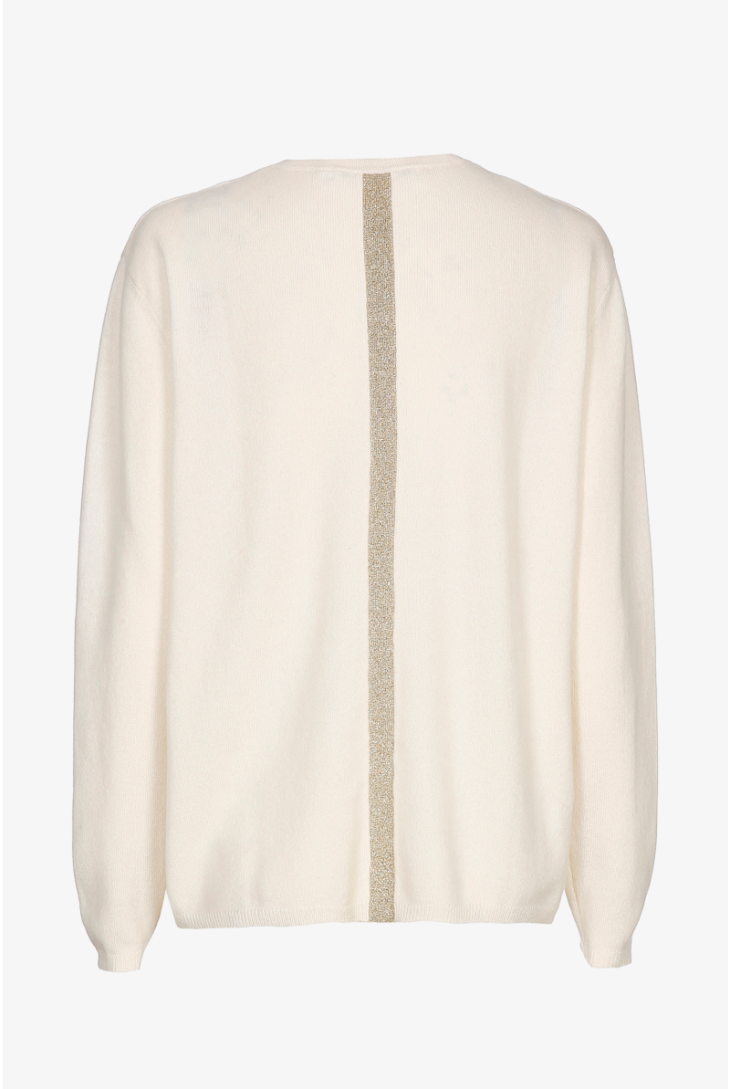 Pull en cachemire blanc à col en V