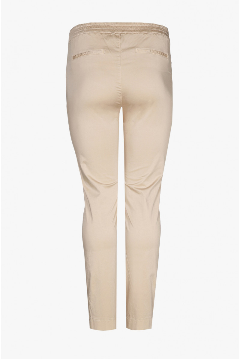 Beige slim fit katoenen broek