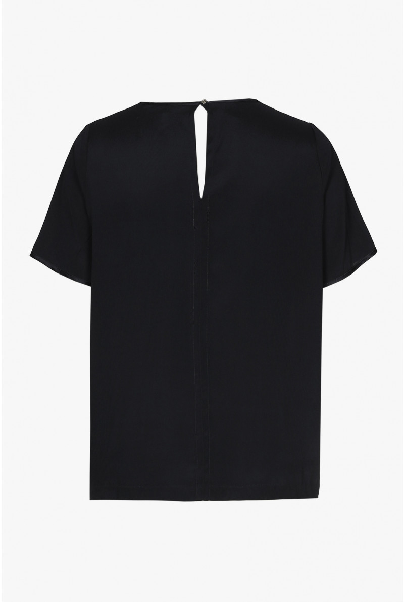 Blouse zwart sales korte mouw