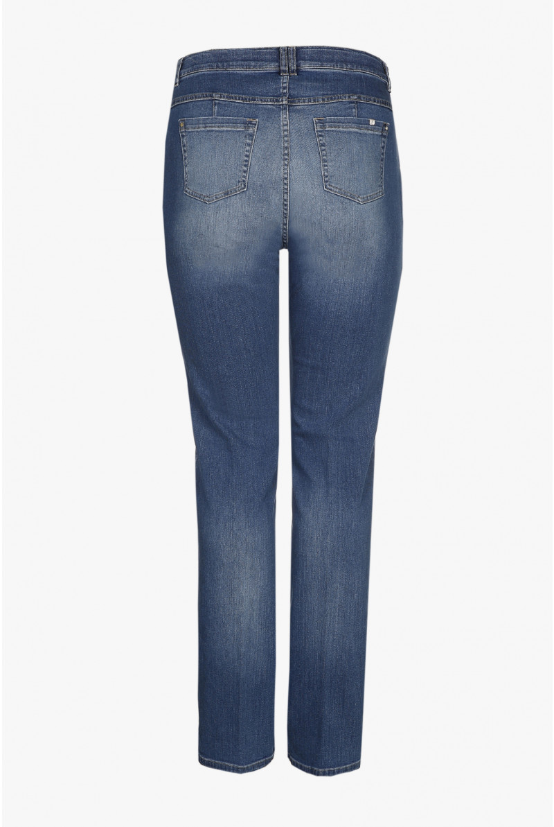 Blauwe slim fit jeans broek