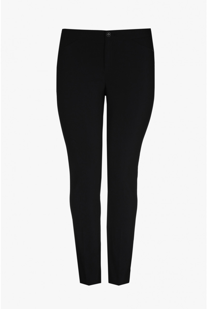 Black slim-fit trousers