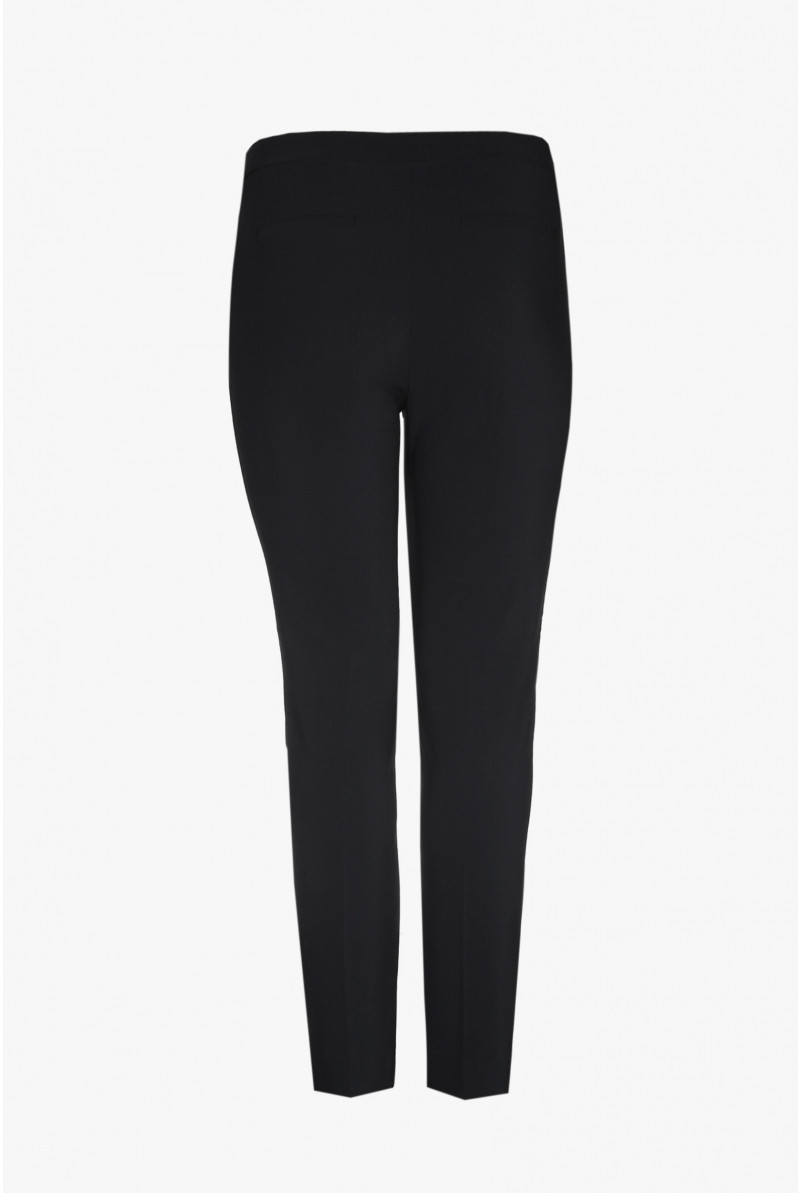 Black slim-fit trousers