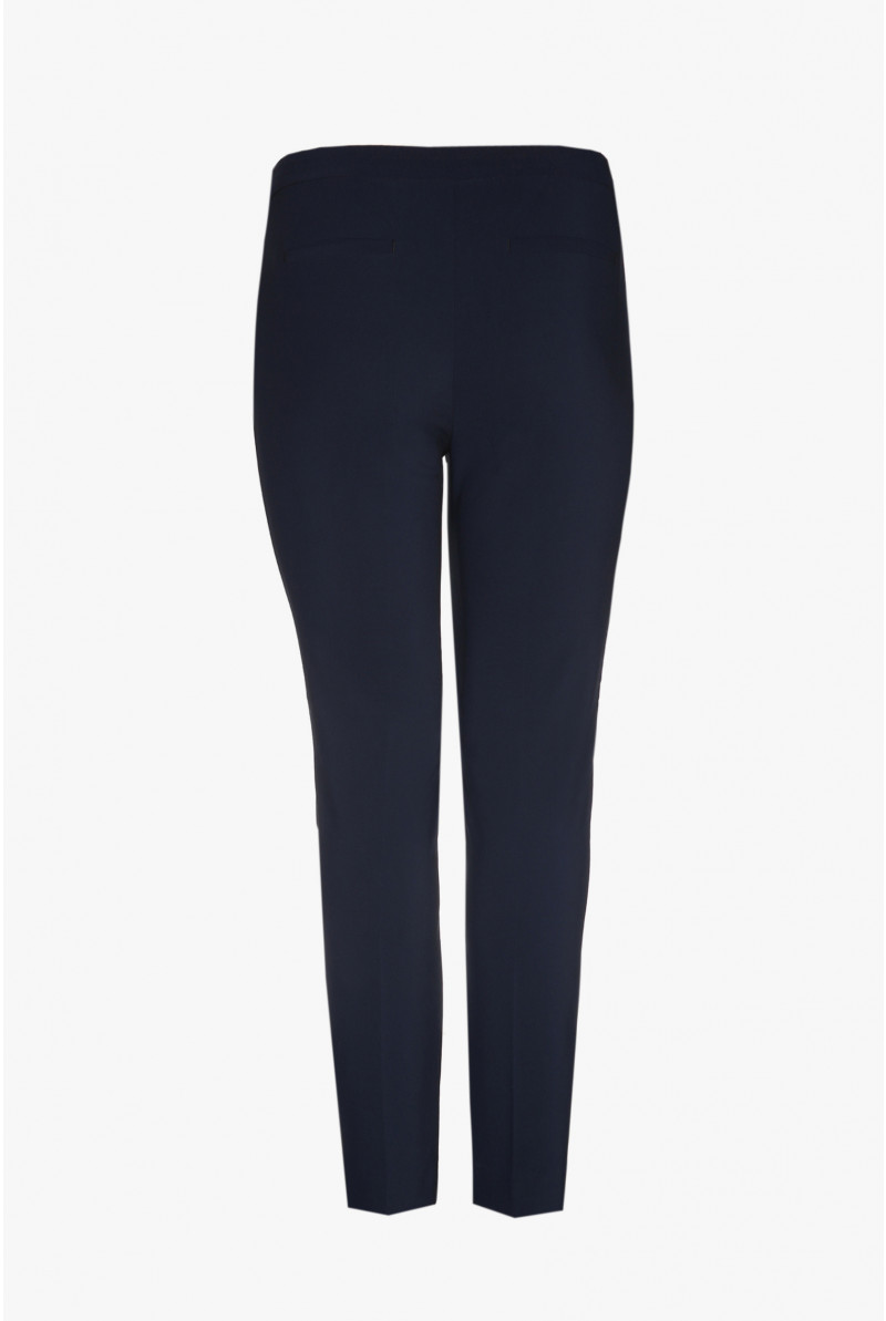 Navy-blue slim-fit trousers