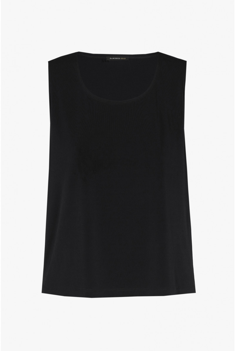 Black sleeveless top