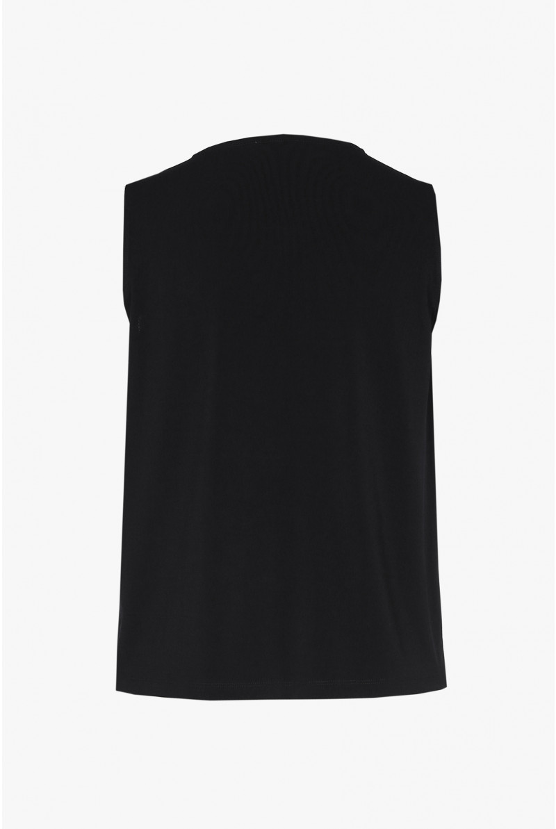 Black sleeveless top