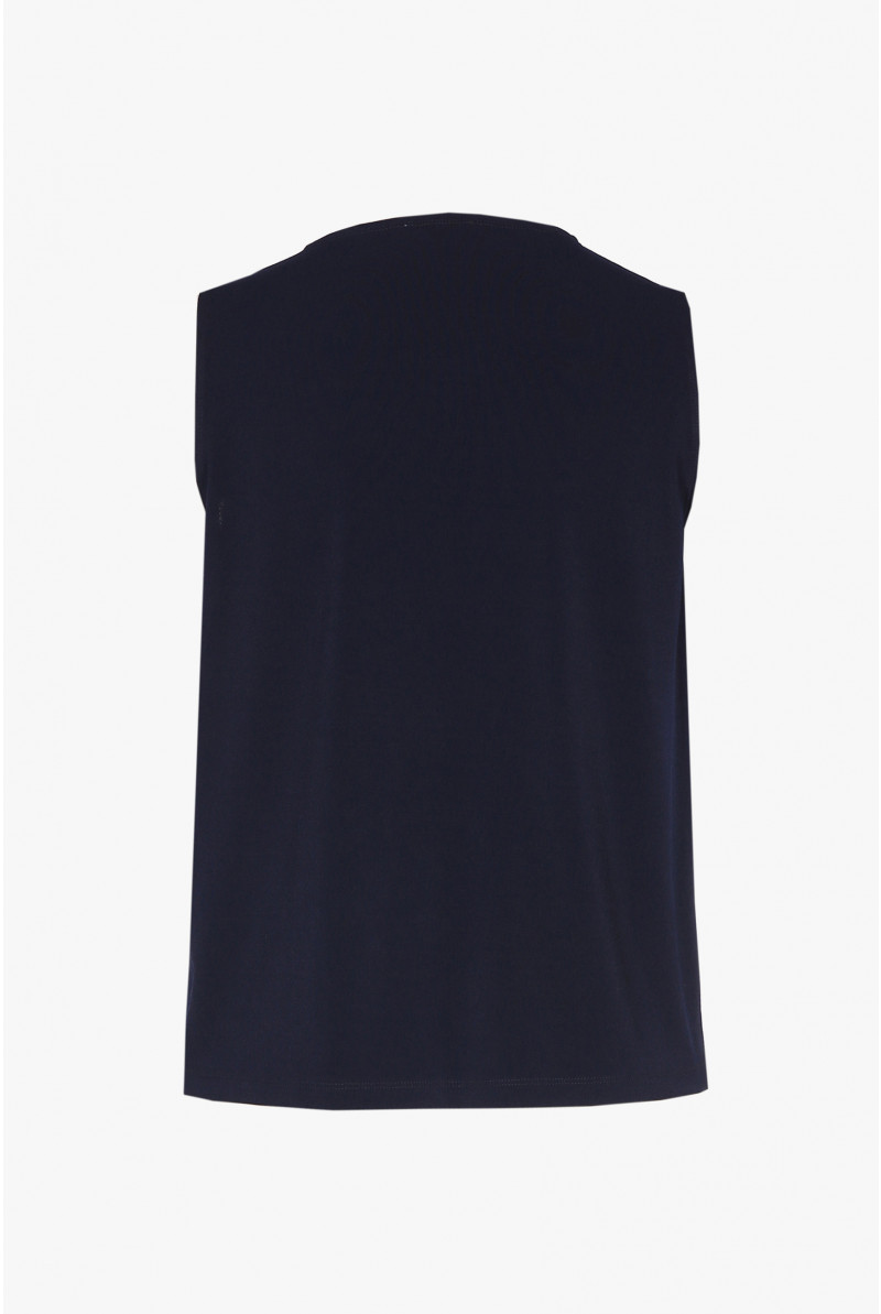 Navy-blue sleeveless top