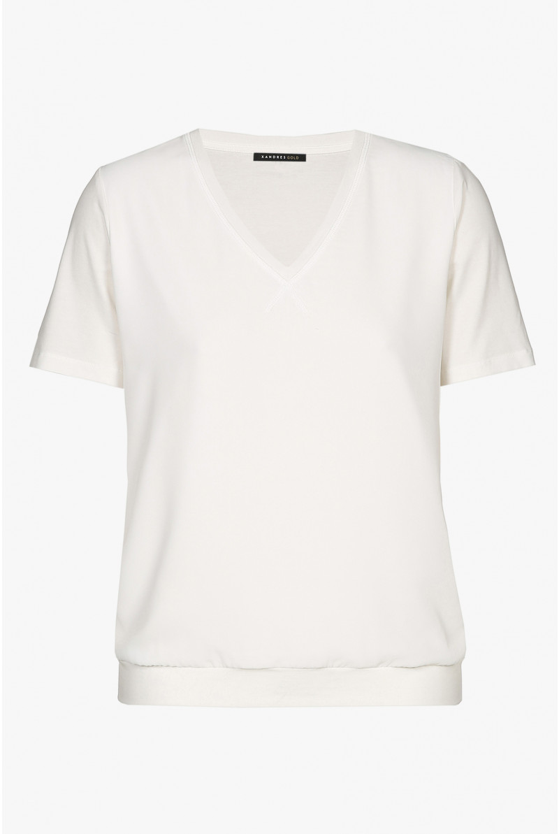 Off-white T-shirt with a V-neck