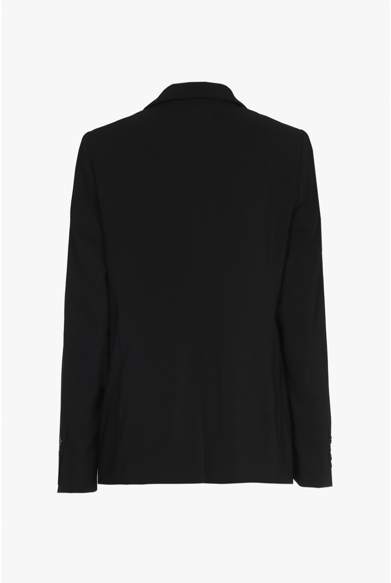 Zwarte getailleerde, kreukvrije blazer