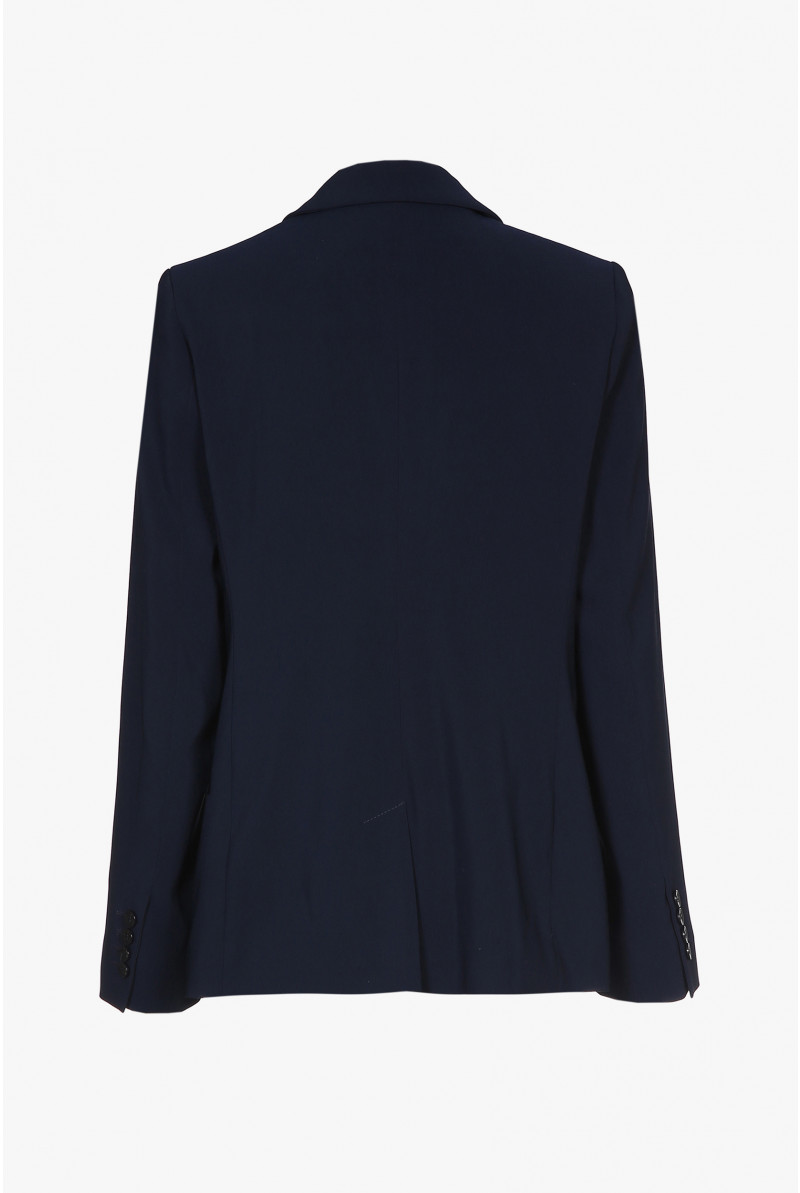 Tailored dark-blue wrinkle-free blazer