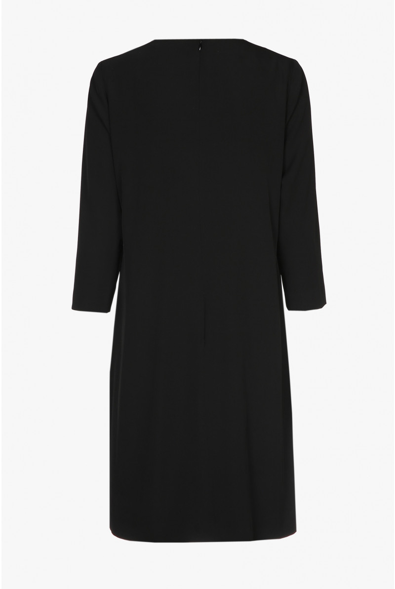 Black A-line dress with a V-neck