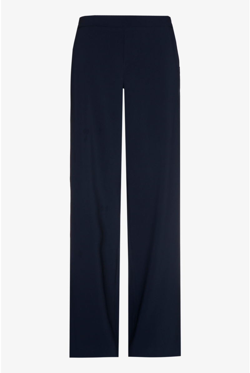Navy-blue loose-fitting trousers