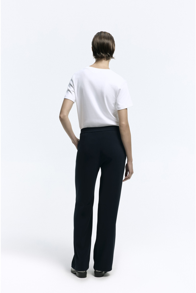 Navy-blue loose-fitting trousers