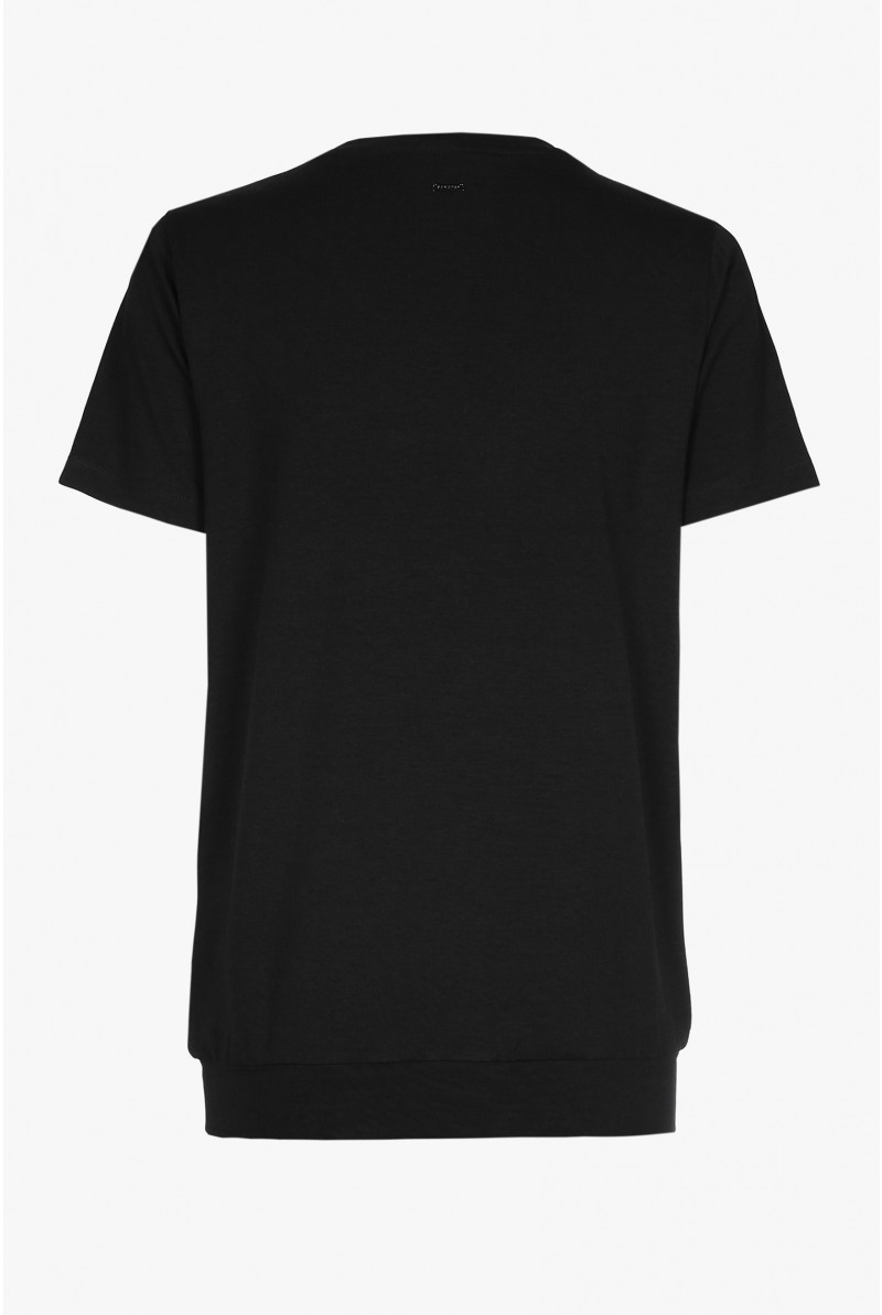 Black T-shirt with a V-neck