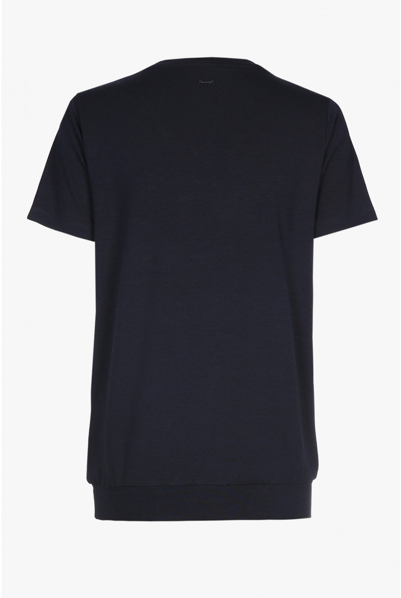 Navy-blue T-shirt with a V neck