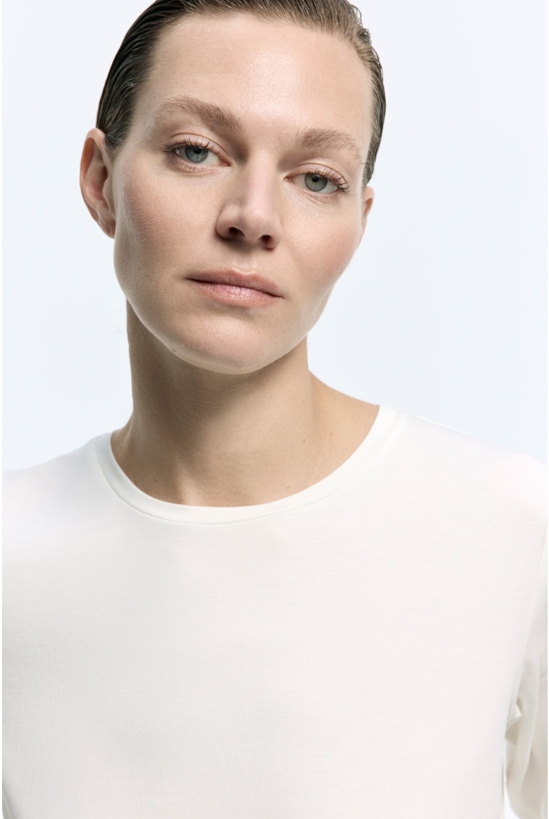 T-shirt met ronde hals en lange mouwen