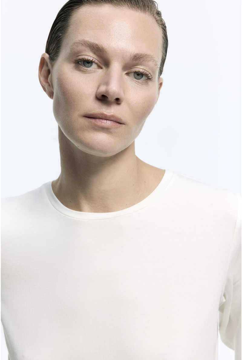 T-shirt met ronde hals en lange mouwen