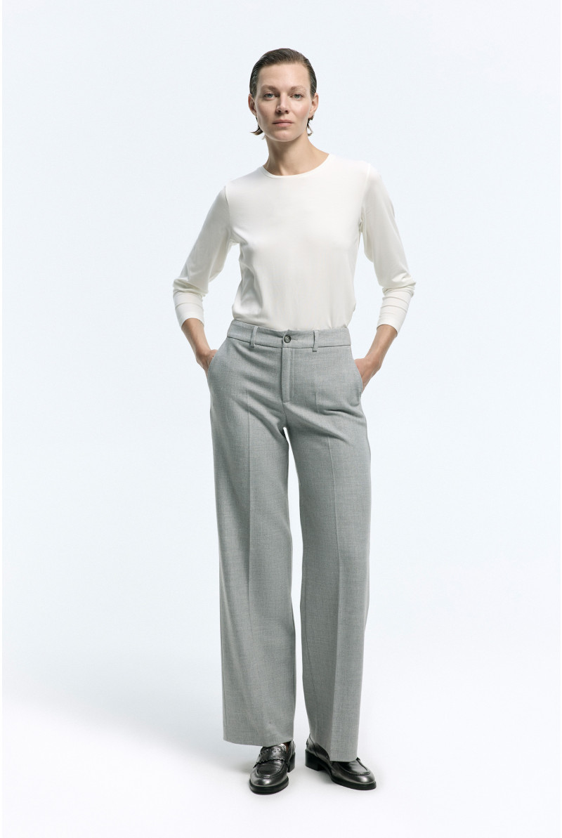 T-shirt met ronde hals en lange mouwen