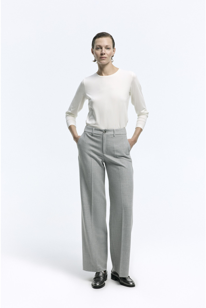 T-shirt met ronde hals en lange mouwen