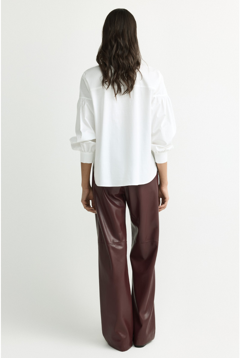 Faux leather trousers