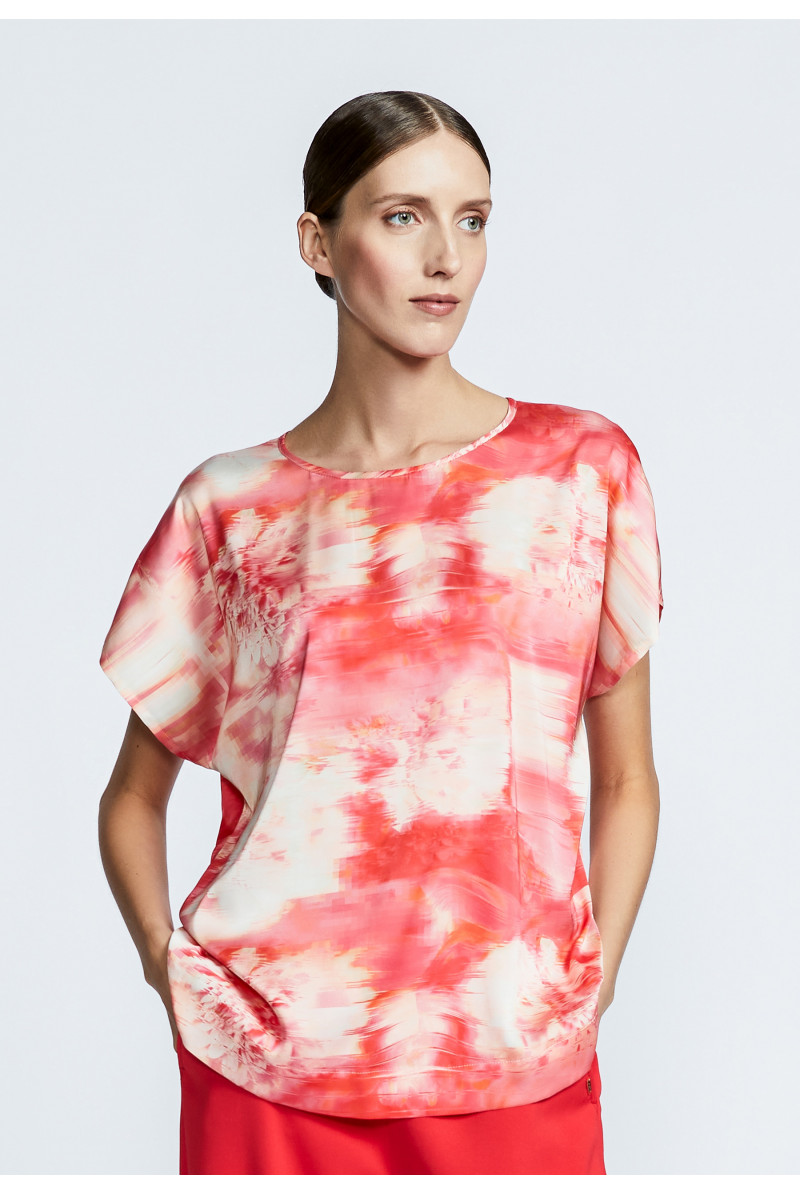 T-shirt met satijnglans