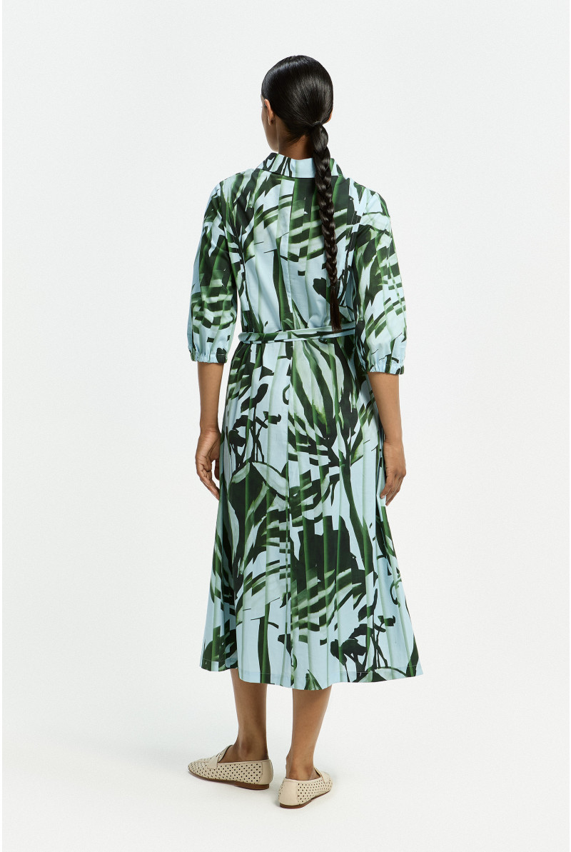 Robe en coton à imprimé plissé