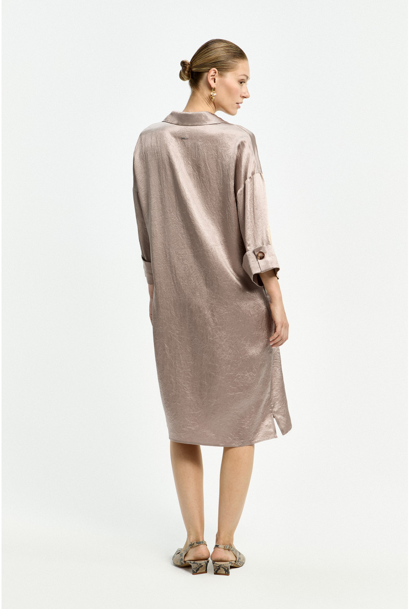 Polo dress with sophisticated pleats