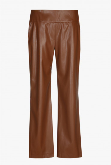 Pantalon brun en cuir